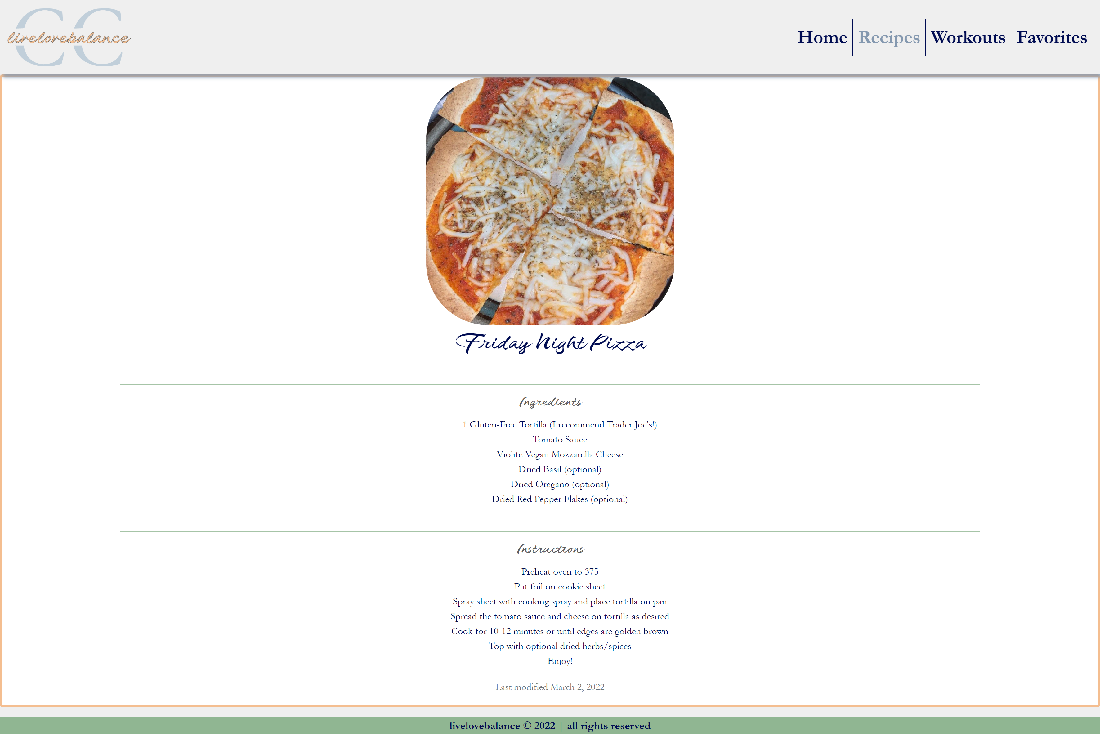 llb pizza recipe page