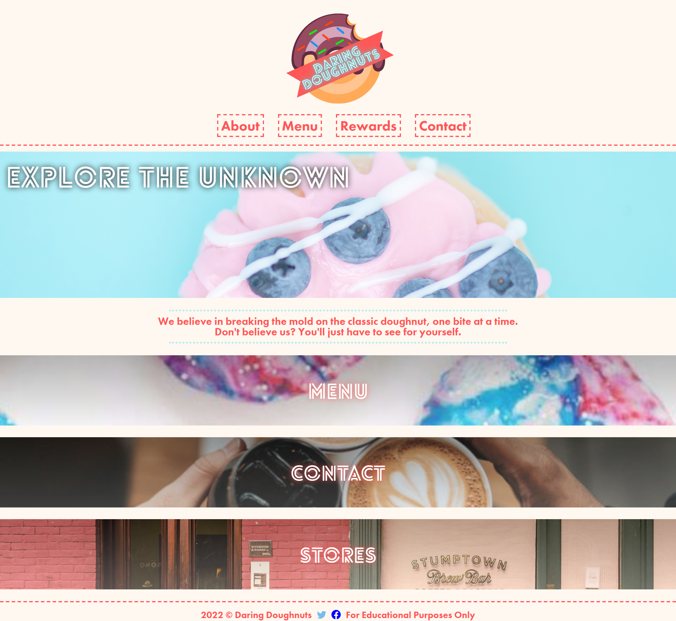 daring doughnuts home page